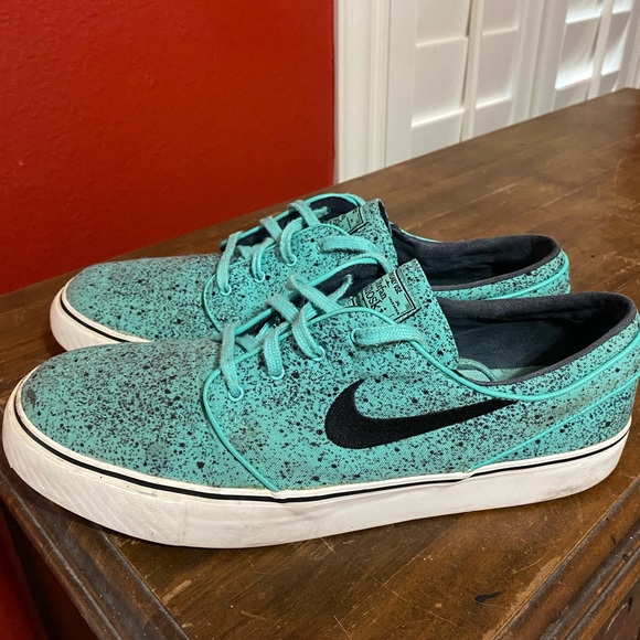 Stefan Janoski NIKE Premium Zoom SB Mens US 11.5 Green MINT SPECKLE Skate Shoes - Picture 3 of 12